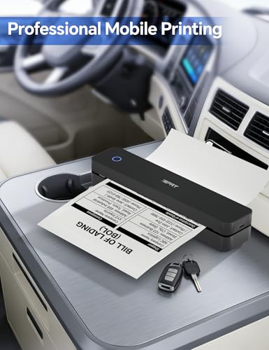 Image of iDPRT MT610 Portable Thermal Printer, 203DPI Mobile-Travel-Printers, Inkless-Wireless-Small-Printer for Home Use, Office, Vehicles, Bluetooth Printers Supports 8.5 inch x 11 inch US Letter&A4&A5, Black