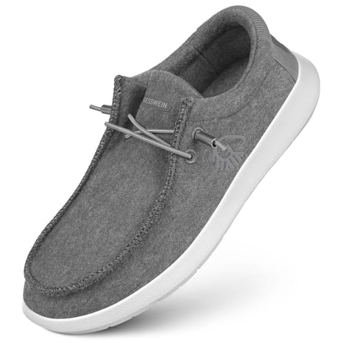 Giesswein Merino Mokassin Herren - Slip on Schuhe aus Merino Wolle, Männer Halbschuhe in komfortabler Weite