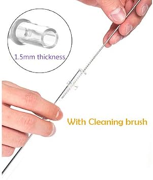 ZYTC Straws for YETI Cup 30-42oz, Reusable replacement for YETI Straw Lids | Tritan meterial, Set of 6 with 2 Cleaning Brushes, Reusable Clear Transparent Drinking Straws