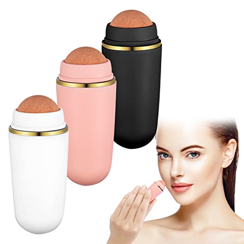 Gaosaili 3 Stücke Ölabsorbierender Roller, Ölabsorbierender Vulkanstein Gesichtsroller, Oil Absorbing Face Roller, Oil Control Roller für Fettige Hautpflege Cover