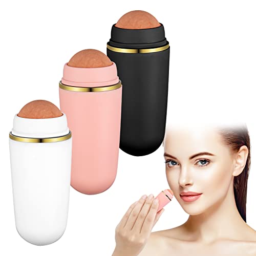 Gaosaili 3 Stücke Ölabsorbierender Roller, Ölabsorbierender Vulkanstein Gesichtsroller, Oil Absorbing Face Roller, Oil Control Roller für Fettige Hautpflege