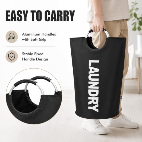 Image of 90 L Foldable Laundry Basket with Padded Aluminum Handles