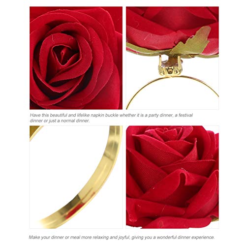 BESPORTBLE 4 peças de anéis de guardanapo de flor de rosa com fivela para casamentos, festas, banque
