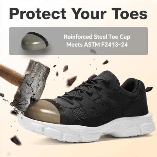 Image of Steel Toe Shoes for Men & Women Work Shoes Women Safety Toe Sneakers Unisex