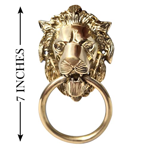 Heurtoir de porte lion en laiton solution vintage pour entrée terne - 6