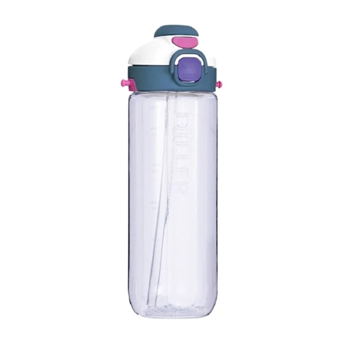 DILLER Beyaz Pipetli Su Şişesi 780ml Spor Şişesi Taşınabilir Tasarım