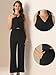 Allegra K Vest Pants Suits for Women's Dressy Two Piece Business Outfits Sleeveless Blazer Wide Leg Pants Sets Small Black