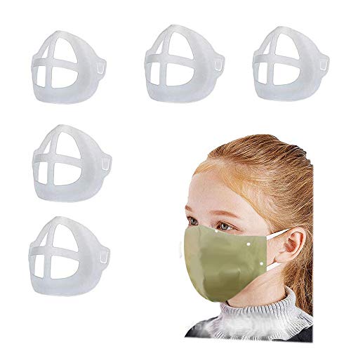 5 Pack 3D Bracket for Comfortable Mask Wearing Inner Support Frame Keep Fabric off Mouth More Breathing Space Reusable Washable for Adult kids (kids size)