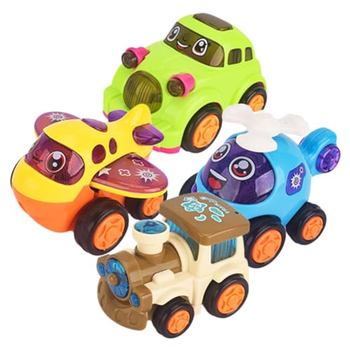 WHAMVOX 4 Stück Teiliges Spielzeugauto Kompakte Verschleißfeste Inertialautos Sichere Handliche Autos für Jungen und Mädchen Zubehör für Spielerischen Fahrspaß Zufällige Zufällige Farbe