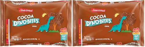 Image of Malt-O-Meal Cocoa Dyno Bites Gluten Free Kids Breakfast Cereal, Family Size Bulk Bagged Cereal, 25 Ounce - 1 count (Pack of 2)
