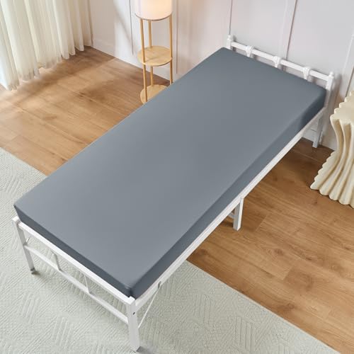 VACVELT Cot Fitted Sheet 31 x 75 Inch Silver Grey Cot Sheets Ultra Soft and Breathable Microfiber Bed Cover Snug Fit for Narrow Twin/RV Bunk/Camper Bunk/Guest Beds/Trifold Mattress