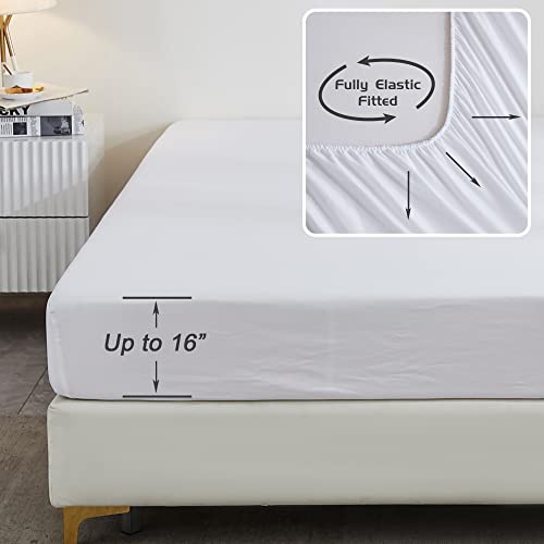 Avelom White Comforter Queen Size Set With Sheets - 7 Pieces Bed In A Bag Seersucker Complete Bedding Set, All Season Lightweight Bed Set With Comforter, Sheets, Pillowcases & Shams #TOP6