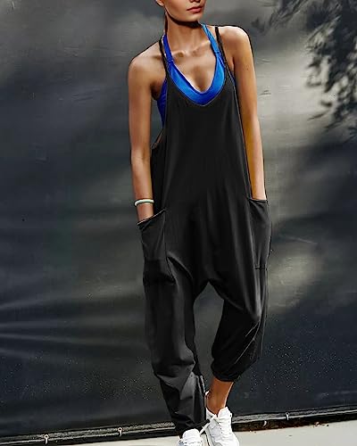 Leanul Women Casual Jumpsuits Free Hot Shot Onesie Fp Dupes Spaghetti Strap Loose Romper Overalls Pocket Summer Fashion Harem #TOP1