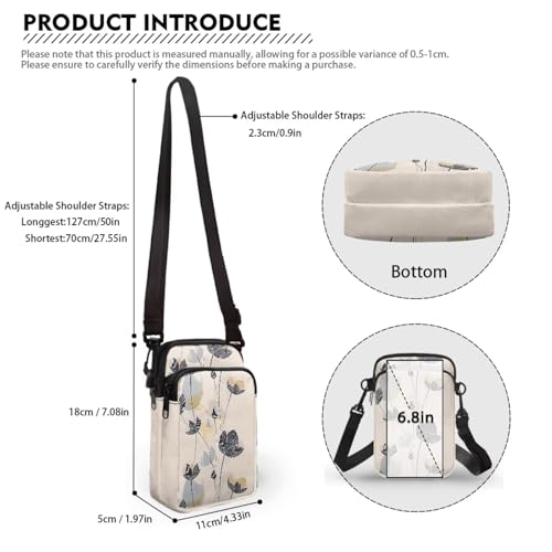Image of Hawaiian Tribal Small Crossbody Bags for Women Cell Phone Bag Purse, Sea Turtle Zipper Sling Purses Shoulder Bag