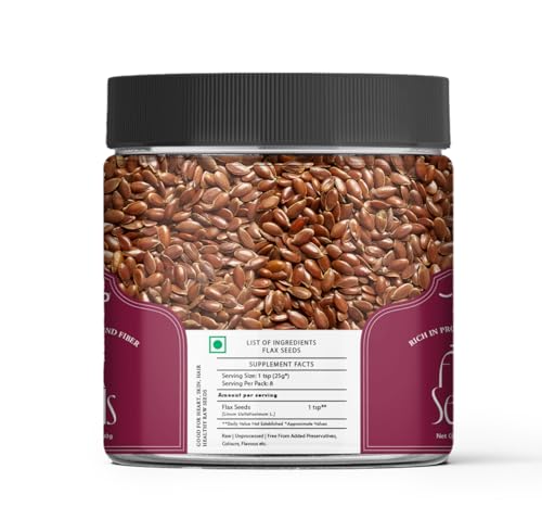Image of Jivo Flax Seeds | Raw Alsi Seeds for Eating | High in Protein, Iron, & Dietary Fibre | Rich in Essential Nutrients | Ideal for Adding to Smoothies, Salads, Yogurt & Baking | Healthy Snack Option- 200g