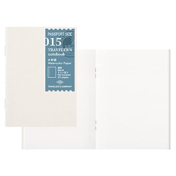 Travelers Company Travelers Notebook Refill, Watercolor Paper, Pack of 2, Passport Size 14406006