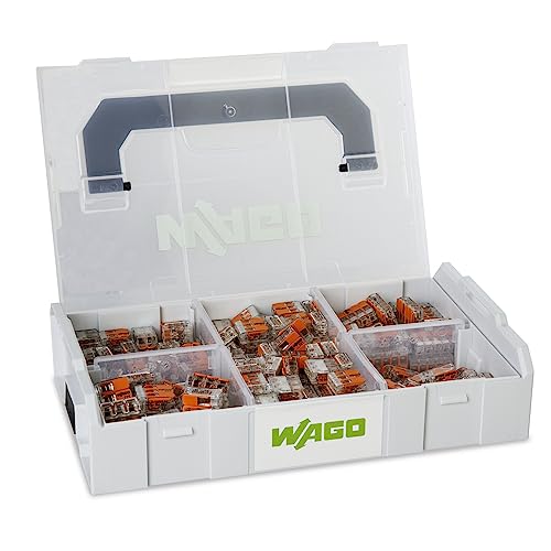 WAGO Lot de 230 bornes de connexion 887-851 - Avec différentes bornes de connexion de la série 221 pour tous les types de conducteurs - Dans une boîte...