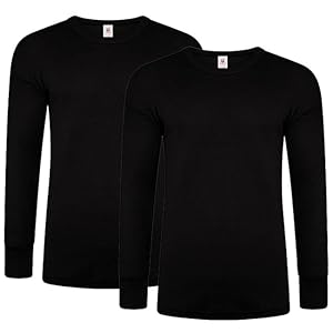 DOLCE ENVY Men’s Thermal 2 Pack Long Sleeve Tops Warm Base Layer for Winter Suitable for Daily Use High Performance Full Sleeves Tops