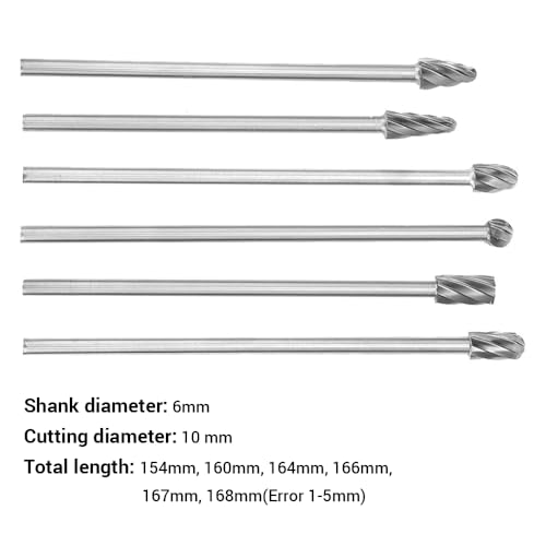 Set de 6 fresas de carburo de tungsteno de 6mm miniatura 2
