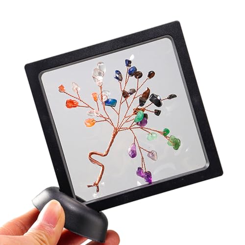 Mllepjdh Marco de fotos artificial de árbol de cristal colorido, regalo de cumpleaños, día de Acción de Gracias, decoración de escritorio de oficina