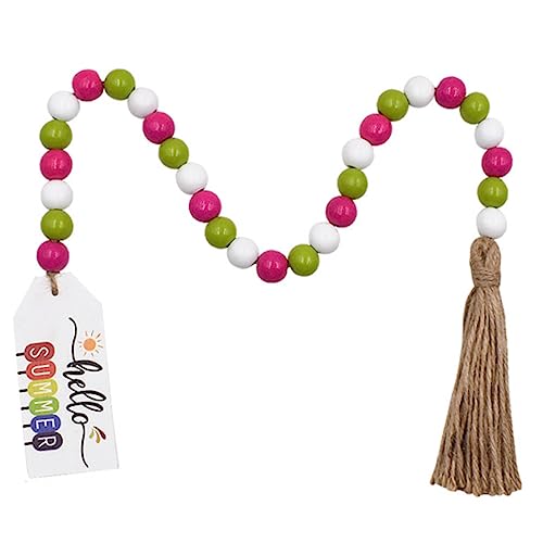 Angoily Rustic Wall Decor Wooden Bead Garland Tassels for Tiered Tray Party Dec