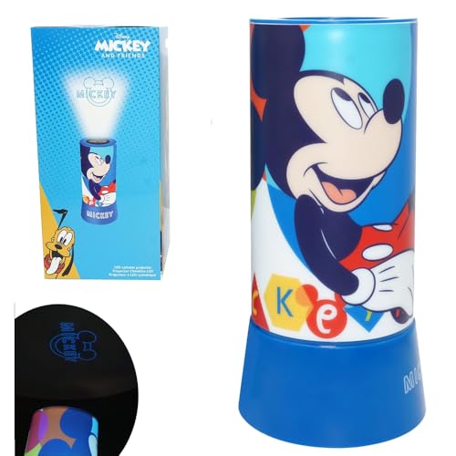 Lampe avec projecteur Mickey Disney veilleuse 2 en 1 avec lumières LED colorées fonctionne à...