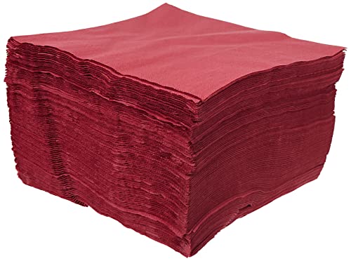 MORIGAMI SER4220546 Servilleta 40x40, 2 capas, pliegue 1/4, 100 servilletas, 2 capas lisa con cenefa, Burdeos Cover