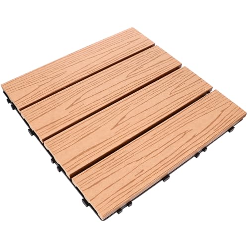 Piso de empalme de jardín modular de madera PE marrón para transformar terrazas y baños 1