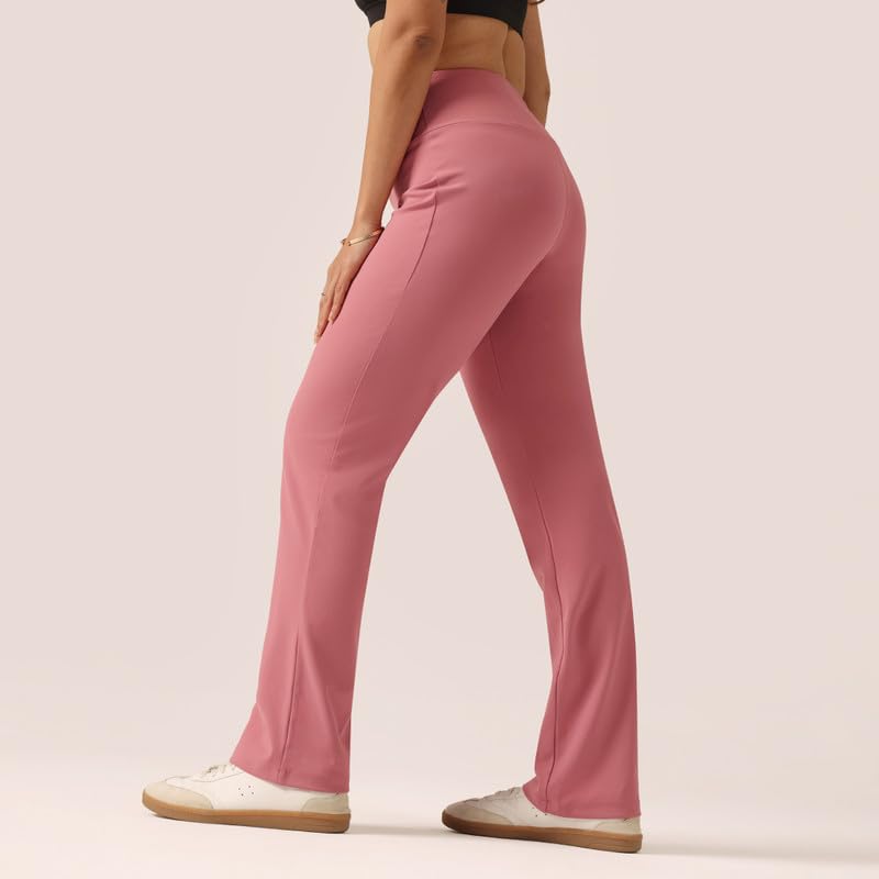 Image of BlissClub Women's Ultimate Straight Pants - Lite, High Waist Formal Trousers with Wide Waistband, Tall (for Women Above 5'5 ft)