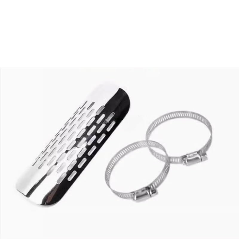 Protector de escape para Harley 400 contra quemaduras térmicas con brida metálica plata