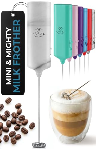Image of Mini & Mighty Milk Frother Wand - Powerful Handheld Coffee Frother, Battery Operated Drink Mixer - Compact Pocket Size - Detachable Whisk for Latte, Cappuccino, Matcha, Hot Chocolate