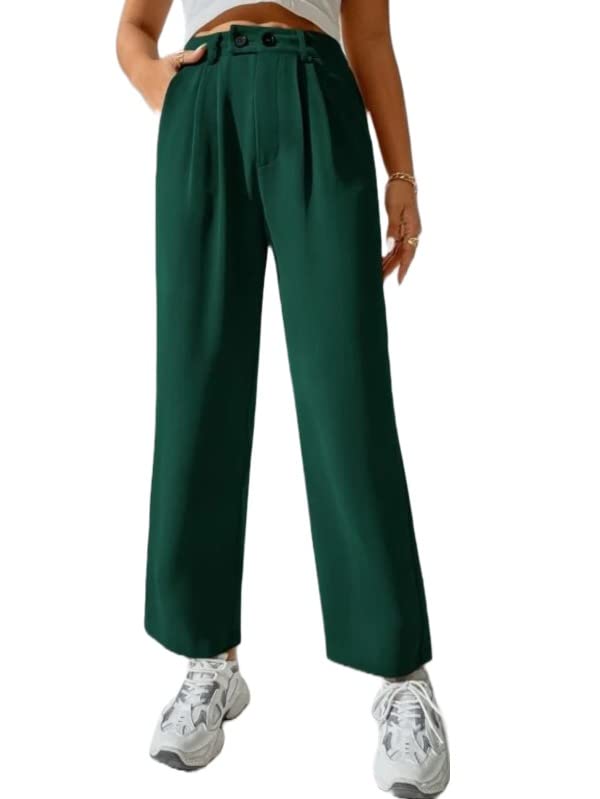 Image of Elendra Women Cotton - Trousers Pant Wide Leg