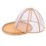 cubre platos inox Cubierta de comida de bambú: perfecta para picnics al aire libre, fiestas en la piscina, fiestas de cumpleaños, fiestas en el jardín, campamentos, etc., cubiertas de comida para picnic al aire libre