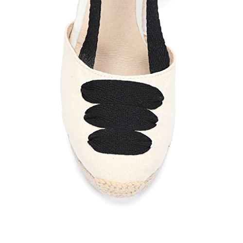 Image of Women's Espadrille Wedge Sandals Closed Toe Lace-Up Shoes