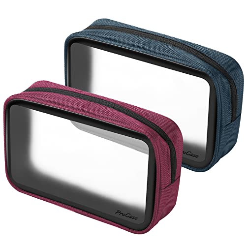 ProCase TSA Approved Travel Toiletry Bag Pouch, Matte Clear Travel Organizer Airport Carry-On...