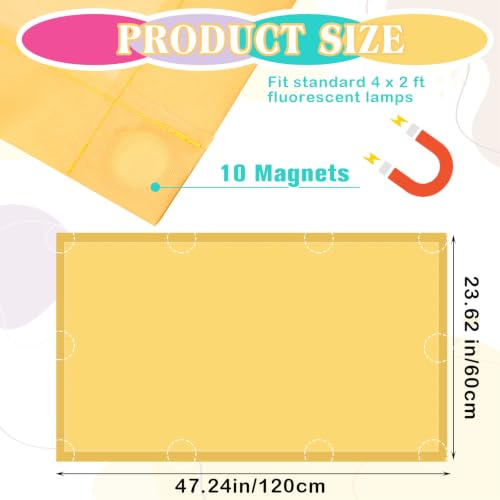 Image of 6 Pcs Light Covers for Ceiling Lights Classroom,Colorful 3 | Magnetic Light Covers Classroom Filters, 4 x 2 ft, Room Office School Supplies, Reduces Fluorescent /LED Glare and Eye Strain