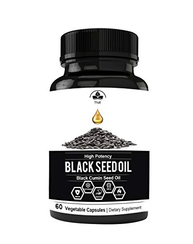 Black Seed Oil (Non-GMO & Vegetarian) Premium Cold-Pressed Nigella Sativa - Pure Black Cumin Seed Oil with Vitamin E - 500mg Each, 1000mg Per Serving - 60 Soft gel Capsules by Totally Natural Remedies