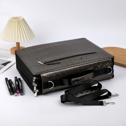 Lbxgap Marker Pen Organizer Case 300 Slots Large Capacity with Handy Wrap Portable Multilayer Holder for Prismacolor Watercolor Pencils & Gel Pen Markers(Black) by Lbxgap - Image 5