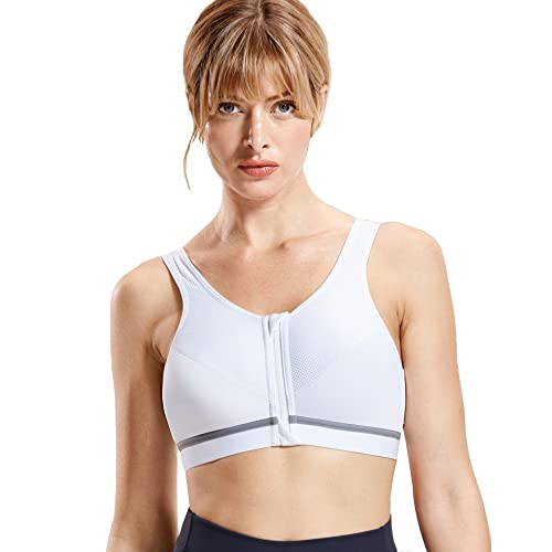 Sujetador deportivo con cremallera frontal mujer talla grande para yoga de alto impacto