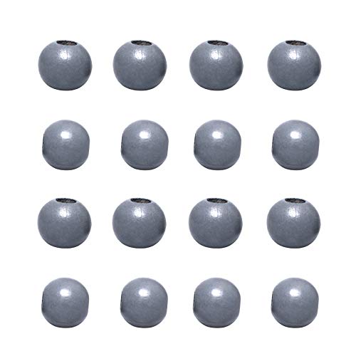 50pcs 20mm Macrame Wood Beads Dark Grey Dyed Large Hole Wooden Beads for DIY Handmade Project Crafts (8mm Hole) - Image 2