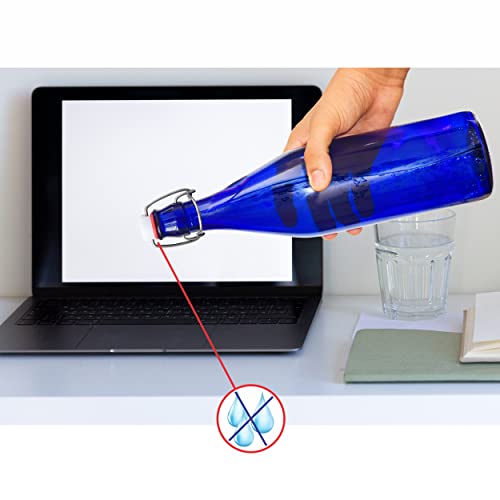 Image of Pure Source India Glass water Bottle Airtight 1000 ml, 1 Piece, Blue