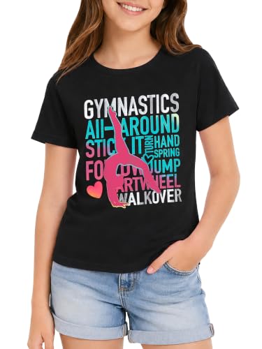Image of Dvenki Girls Graphic Short Sleeve Crewneck T-Shirt Sizes 6-18 | breathable soft cotton blend, cute graphic prints, summer little and big girls tee, ideal casual wear for school, daily