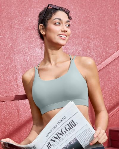 Image of RUNNING GIRL Sports Bras for Women,Padded Sports Bra Tank Top Sexy Crisscross Back High Impact Longline Workout Yoga Bra