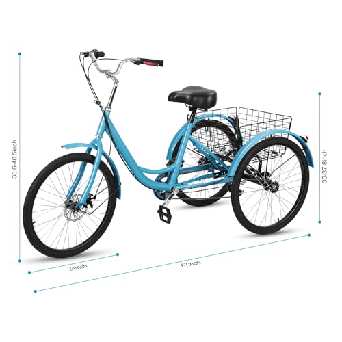 Triciclo 24 Pulgadas para Adultos, 7 Velocidades miniatura 6