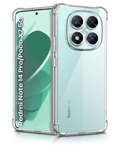 Image of WOW IMAGINE Clear Back Cover Case for Redmi Note 14 Pro 5G | Poco X7 5G | Shockproof Soft TPU Case | Cushioned Edges for Ultimate Protection Back Cover Case - Transparent