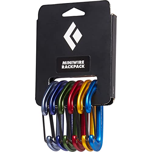 Black Diamond MiniWire Rackpack | Ultralight Wiregate Carabiners | Color-Coded | Essential Rack for Trad Climbing