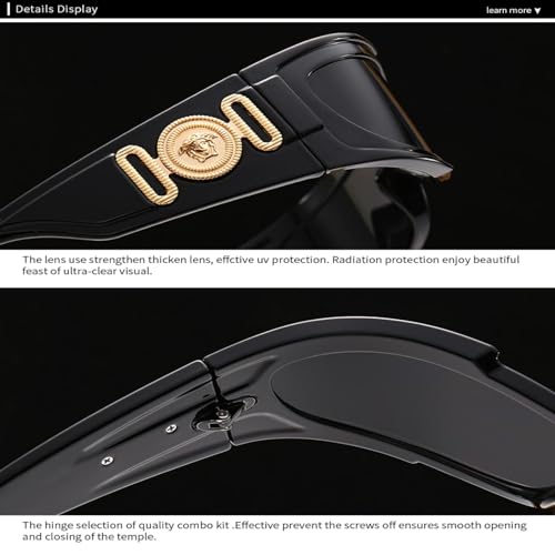 Fashion Men and Women Modern Retro Square Frame Sunglasses Style Street Photography Sunglasses 6