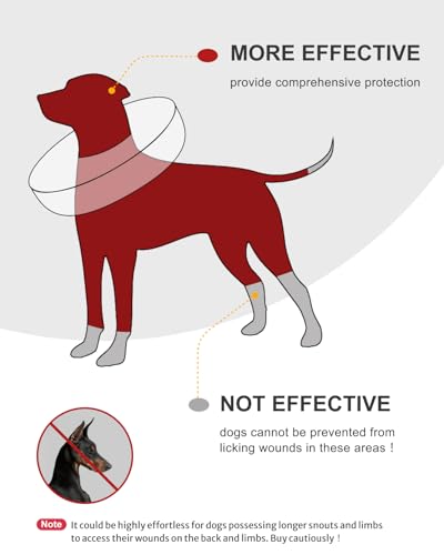 Image of MIDOG Inflatable Dog Cone Alternative for After Surgery - Soft Protective Donut Collar Prevents Licking & Allows Eating, Comfortable Recovery E-Collar Alternative for Small Medium Large Dogs (Red,L)