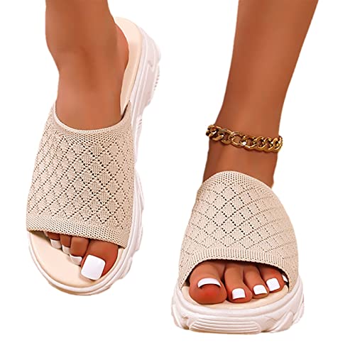 MIYYO Strick Mesh Schlappen Damen Sommer Sport Sandalen Orthopädische...