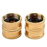 2 Pack 3/4 Inch Brass Garden Hose Connector with Dual Swivel for Male Hose to Male Hose, Female to...